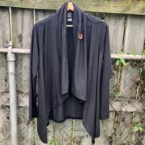 Bobeau One button wrap cardigan